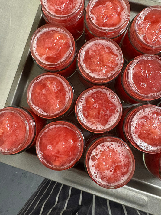 rhubarb + cardamom jam